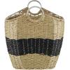 imageDeco 79 Seagrass Handmade Decorative and Functional Storage Basket Two Toned Basket Organizer with Metal Handles Basket for Storage 21quot x 17quot x 19quot Brown