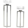 imageDeco 79 Stainless Steel Metal Geometric Decorative Candle Holder Candle Stand with Diamond Inspired Top Set of 2 Candlestick Holder 10quot 13quotH Silver