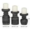 imageDeco 79 Wood Decorative Candle Holder Candle Stand Set of 3 Candlestick Holder 9quot 7quot 6quotH BlackBlack