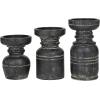 imageDeco 79 Wood Decorative Candle Holder Candle Stand Set of 3 Candlestick Holder 9quot 7quot 6quotH BlackBlack