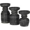imageDeco 79 Wood Decorative Candle Holder Candle Stand Set of 3 Candlestick Holder 9quot 7quot 6quotH BlackBlack