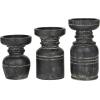 imageDeco 79 Wood Decorative Candle Holder Candle Stand Set of 3 Candlestick Holder 9quot 7quot 6quotH BlackBlack