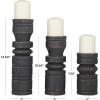 imageDeco 79 Wood Decorative Candle Holder Candle Stand Set of 3 Candlestick Holder 9quot 7quot 6quotH BlackBlack
