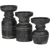 imageDeco 79 Wood Decorative Candle Holder Candle Stand Set of 3 Candlestick Holder 9quot 7quot 6quotH BlackBlack