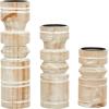 imageDeco 79 Wood Decorative Candle Holder Candle Stand Set of 3 Candlestick Holder 9quot 7quot 6quotH BlackBrown