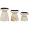 imageDeco 79 Wood Decorative Candle Holder Candle Stand Set of 3 Candlestick Holder 9quot 7quot 6quotH BlackBrown