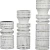 imageDeco 79 Wood Decorative Candle Holder Candle Stand Set of 3 Candlestick Holder 9quot 7quot 6quotH BlackWhite
