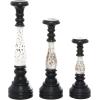 imageDeco 79 Wood Solid Candle Holder Set of 3 16quot 13quot 20quotH BlackBlack
