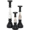 imageDeco 79 Wood Solid Candle Holder Set of 3 16quot 13quot 20quotH BlackBlack