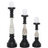imageDeco 79 Wood Solid Candle Holder Set of 3 16quot 13quot 20quotH BlackBlack