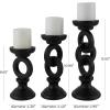 imageDeco 79 Wooden Decorative Candle Holder Chain Link Candle Stand Set of 3 Candlestick Holder 13quot 11quot 9quot H WhiteBlack