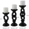 imageDeco 79 Wooden Decorative Candle Holder Chain Link Candle Stand Set of 3 Candlestick Holder 13quot 11quot 9quot H WhiteBlack