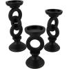 imageDeco 79 Wooden Decorative Candle Holder Chain Link Candle Stand Set of 3 Candlestick Holder 13quot 11quot 9quot H WhiteBlack