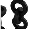 imageDeco 79 Wooden Decorative Candle Holder Chain Link Candle Stand Set of 3 Candlestick Holder 13quot 11quot 9quot H WhiteBlack