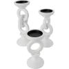 imageDeco 79 Wooden Decorative Candle Holder Chain Link Candle Stand Set of 3 Candlestick Holder 13quot 11quot 9quot H WhiteWhite