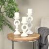 imageDeco 79 Wooden Decorative Candle Holder Chain Link Candle Stand Set of 3 Candlestick Holder 13quot 11quot 9quot H WhiteWhite