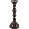 imageDeco 79 Wooden Decorative Candle Holder Distressed Turned Candle Stand Set of 3 Candlestick Holder 19quot 15quot 11quotH TealBlack