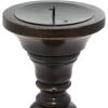imageDeco 79 Wooden Decorative Candle Holder Distressed Turned Candle Stand Set of 3 Candlestick Holder 19quot 15quot 11quotH TealBlack