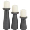 imageCosmoLiving by Cosmopolitan Mango Wood Decorative Candle Holder Pillar Candle Stand Set of 3 Candlestick Holder 10quot 8quot 6quot H Dark GrayMatte Black