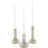 imageDeco 79 Aluminum Metal Decorative Candle Holder Candle Stand with Rounded Bases Set of 3 Candlestick Holder 6quot 7quot 4quot H SilverSilver
