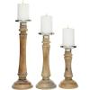 imageDeco 79 Mango Wood Solid Candle Holder Set of 3 9quot 12quot 15quotH BrownBrown