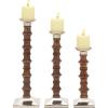 imageDeco 79 Mango Wood Solid Candle Holder Set of 3 9quot 12quot 15quotH BrownWalnut Brown