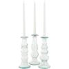 imageDeco 79 Recycled Glass Decorative Candle Holder Candle Stand Set of 3 Candlestick Holder 9quot 9quot 9quot H Clear