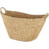imageDeco 79 Seagrass Handmade Decorative and Functional Storage Basket Basket Organizer with Metal Handles Set of 5 Basket for Storage 23quot 21quot 19quot 16quot 12quotW BrownWhite