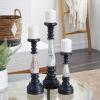 imageDeco 79 Wood Solid Candle Holder Set of 3 16quot 13quot 20quotH BlackBlack