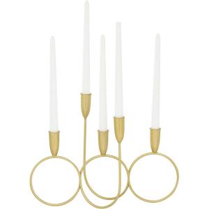 imageCosmoLiving by Cosmopolitan Metal Decorative Candelabra Candlestick Holder Candlestand 15quot x 5quot x 11quot GoldSMALL SIZE