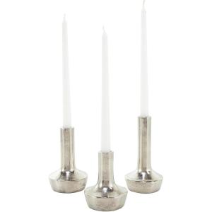 imageDeco 79 Aluminum Metal Decorative Candle Holder Candle Stand with Rounded Bases Set of 3 Candlestick Holder 6quot 7quot 4quot H SilverSilver