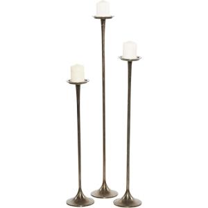 imageDeco 79 Aluminum Metal Decorative Candle Holder Tall Candle Stand Set of 3 Candlestick Holder 27quot 32quot 40quotH SilverBlack
