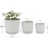 imageDeco 79 Ceramic Indoor Outdoor Planter Small Planter Pot with Attached Saucer Set of 3 Planters 8quot 6quot 5quotH White
