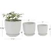 imageDeco 79 Ceramic Indoor Outdoor Planter Small Planter Pot with Attached Saucer Set of 3 Planters 8quot 6quot 5quotH White