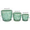 imageDeco 79 Modern Porcelain Set of 3 Planters 8quot 6quot 5quotH GreenGreen