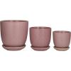imageDeco 79 Porcelain Ceramic Indoor Outdoor Planter Small Planter Pot with Attached Saucer Set of 3 Planters 8 6 5H GreenPink