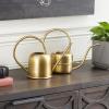 imageDeco 79 Metal Watering Can Indoor Outdoor Planter Small Planter Pot Set of 3 Planters 7quot 8quot 9quotH GoldSet of 2 Planters 7  8H
