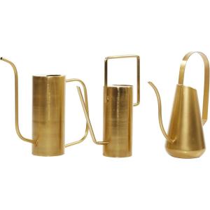 imageDeco 79 Metal Watering Can Indoor Outdoor Planter Small Planter Pot Set of 3 Planters 7quot 8quot 9quotH GoldSet of 3 Planters 12  12  11H