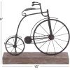 imageDeco 79 Metal Bike Decorative Sculpture Home Decor Statue with Wood Base Accent Figurine 16quot x 5quot x 14quot Black