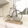 imageDeco 79 Metal Bike Decorative Sculpture Home Decor Statue with Wood Base Accent Figurine 16quot x 5quot x 14quot Black