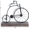 imageDeco 79 Metal Bike Decorative Sculpture Home Decor Statue with Wood Base Accent Figurine 16quot x 5quot x 14quot Black