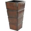 imageDeco 79 Metal Indoor Outdoor Planter Light Weight Large Planter Pot with Tapered Base and Fluted Design Set of 3 Planters 31quot 25quot 20quotH BrownBrown