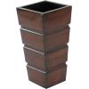 imageDeco 79 Metal Indoor Outdoor Planter Light Weight Large Planter Pot with Tapered Base and Fluted Design Set of 3 Planters 31quot 25quot 20quotH BrownBrown