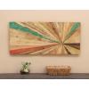 imageDeco 79 Teak Wood Starburst Handmade Home Wall Decor Radial Wall Sculpture Wall Art 28quot x 1quot x 28quot Brown39L x 18W