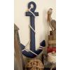 imageDeco 79 Wood Anchor Home Wall Decor Wall Sculpture with Twisted Rope Wall Art 15quot x 1quot x 27quot BlueBlue