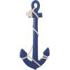 imageDeco 79 Wood Anchor Home Wall Decor Wall Sculpture with Twisted Rope Wall Art 15quot x 1quot x 27quot BlueBlue