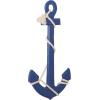 imageDeco 79 Wood Anchor Home Wall Decor Wall Sculpture with Twisted Rope Wall Art 15quot x 1quot x 27quot BlueBlue