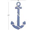 imageDeco 79 Wood Anchor Home Wall Decor Wall Sculpture with Twisted Rope Wall Art 15quot x 1quot x 27quot BlueBlue