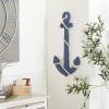 imageDeco 79 Wood Anchor Home Wall Decor Wall Sculpture with Twisted Rope Wall Art 15quot x 1quot x 27quot BlueBlue