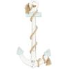 imageDeco 79 Wood Anchor Home Wall Decor Wall Sculpture with Twisted Rope Wall Art 15quot x 1quot x 27quot BlueWhite